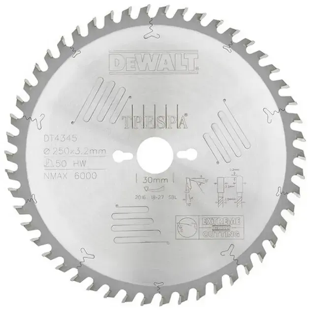 Újdonság DeWALT - Fűrészlap 250x30 mm, 50 fogú DT4345