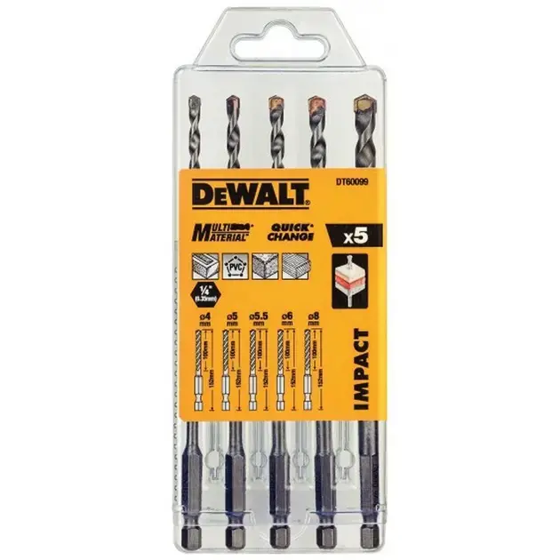 Prémium DeWALT - 5 részes Impact fúrókészlet DT60099