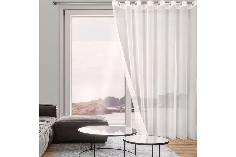Biztonságos fizetés Tamina matt anyagú mikrohálós fényáteresztő függöny Fehér 350x250 cm