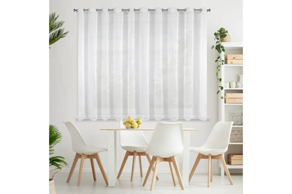 Lucy fényáteresztő függöny voile anyagból Fehér 400x150 cm Biztonságos fizetés