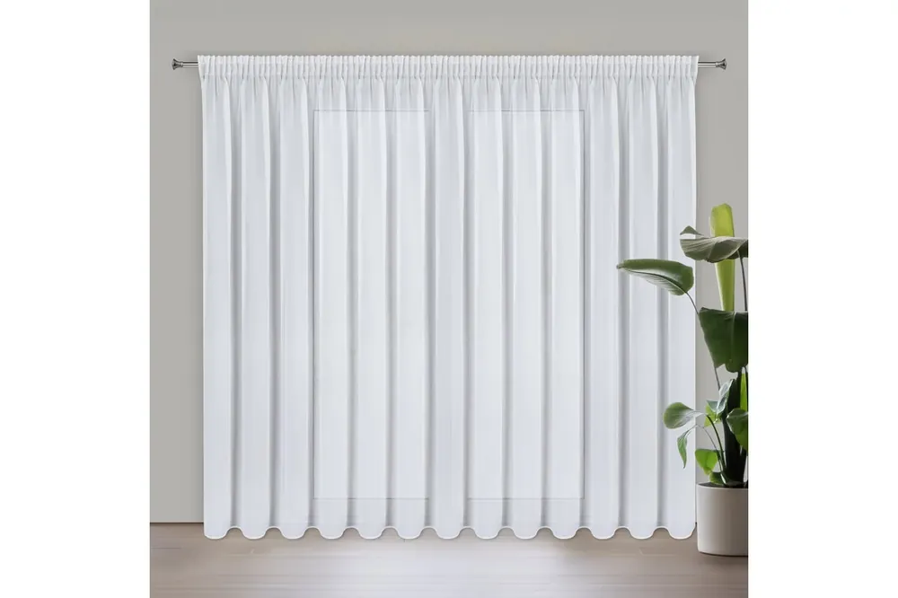 Arleta függöny finom fényű sifon szövetből Fehér 350x270 cm Árengedmény