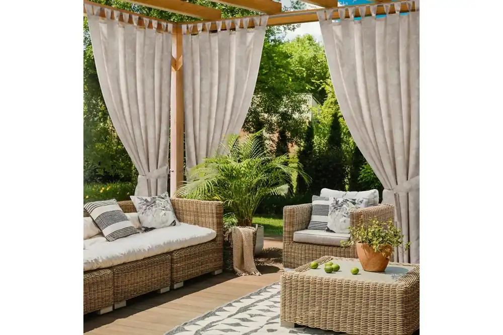 Garden15 vízálló kerti függöny elkötővel Pasztell rózsaszín 155x240 cm Biztonságos fizetés