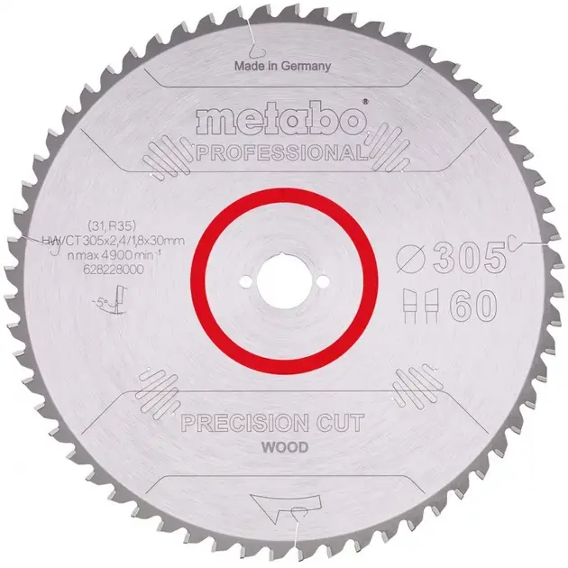 Biztonságos fizetés Metabo - Fűrészlap fához, 305x30 mm, 60 fog 628228000