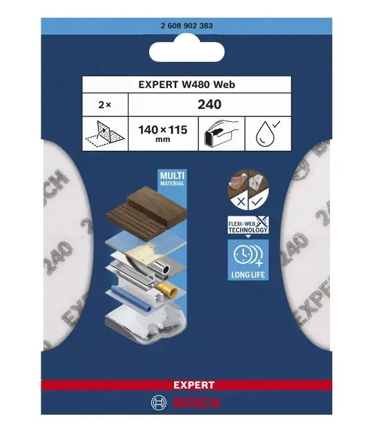 Bosch - Csiszolópapír P240, 115x140 mm, 2 db 2608902383 Prémium