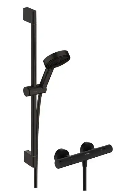 Vedd meg most Hansgrohe Pulsify Select S - Zuhanyszett termosztáttal, 3 vízsugár, EcoSmart, matt fekete 24272670