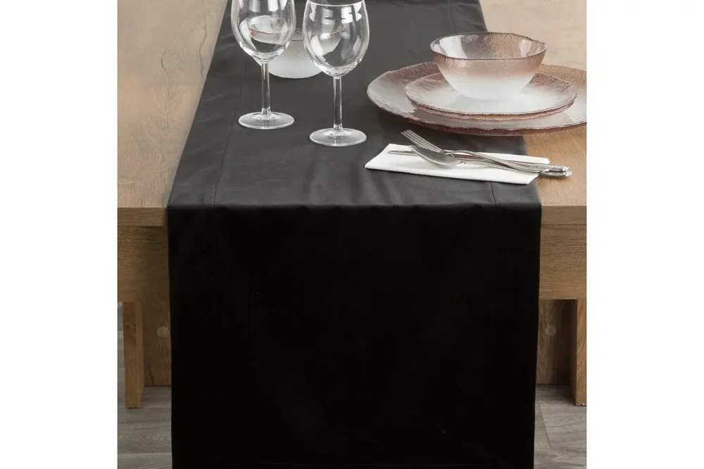 Melinda bársony asztali futó Fekete 40x140 cm Azonnali szállítás