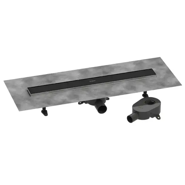 Akció Hansgrohe RainDrain Go - Zuhanylefolyó 70 cm, kétoldalas ráccsal, csempe lerakáshoz, matt fekete 56272670