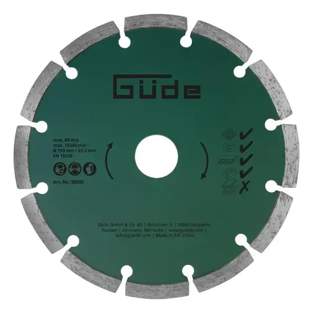 Güde - Gyémánt vágókorong, 150x22,2 mm, 2 db 58092 Árcsökkenés