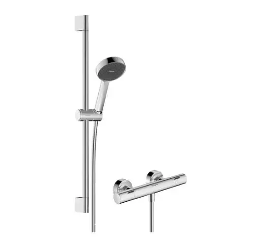 Hansgrohe - Zuhanyszett termosztáttal, 2 vízsugár, EcoSmart, króm 28876000ROZ1 Árengedmény