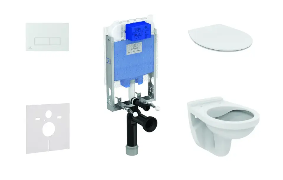 Árengedmény Ideal Standard ProSys - Falra szerelhető beépítő szett, WC Alpha ülőkével, gomb Oleas M2, SoftClose, króm matt ProSys80M SP110