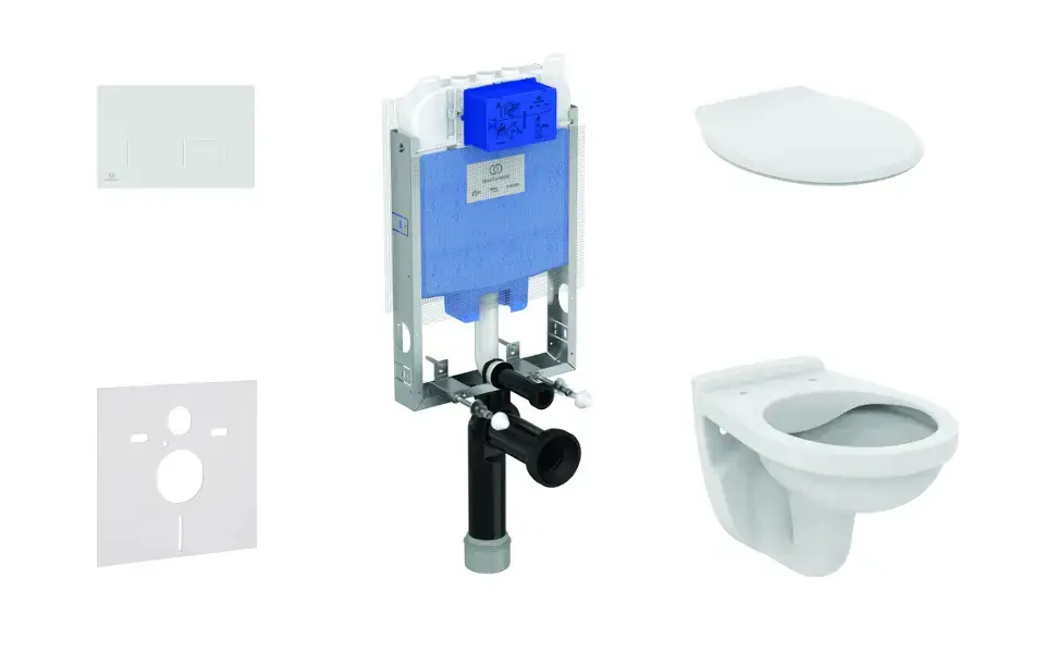 Ideal Standard ProSys - Készlet falra szerelhető, WC Alpha ülőkével, gomb Oleas M2, fehér ProSys80M SP103 Szuper ajánlat