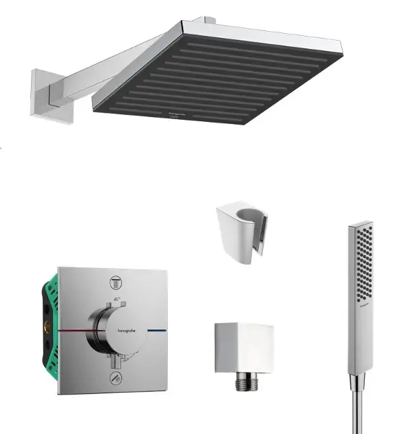 Gyors kiszállítás SANITINO - Zuhanyszett termosztáttal és rejtett testtel hansgrohe, kielle tartozékok, króm SANI21HHK003