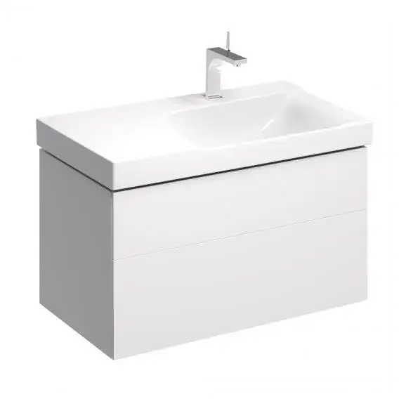 Ajánlat Geberit Xeno 2 - 900 mm-es mosdó alatti szekrény tárolófelülettel, fiók LED világítással, fényes fehér színben 500.516.01.1