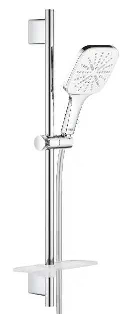 Grohe Rainshower SmartActive Cube - Zuhanyfej szett 130 9,5 l/min, 3 fúvókával, 600 mm-es rúddal és tömlővel, holdfehér színben 26584LS0 Bestseller
