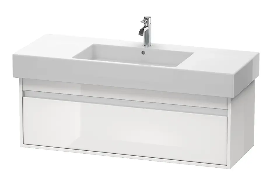 Azonnali szállítás Duravit Ketho - Mosdószekrény 410x1200x455 mm, 1 fiók, fényes fehér KT669202222