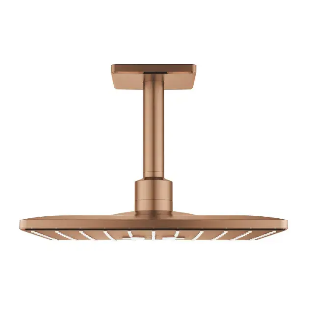 Prémium Grohe Rainshower SmartActive Cube - Zuhanyfej 310, zuhanykar 142 mm, 2 fúvóka, csiszolt, Meleg naplemente 26481DL0