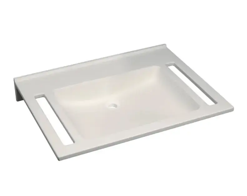 Végkiárusítás Geberit Publica - Akadálymentes mosdókagyló, 700x550x115 mm, túlfolyó nélkül, csapfurat nélkül, alpesi fehér színben 501.043.11.1