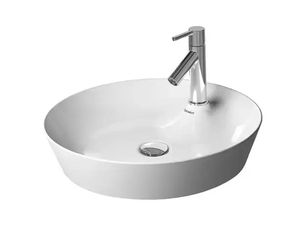 Akció Duravit Cape Cod - Mosdókagyló, átmérő 480 mm, 1 csapfurat, DuraCeram, WonderGliss-szel, fehér színű 23284800001
