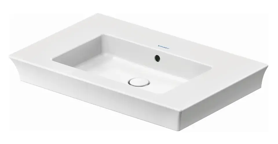 Prémium Duravit White Tulip - Mosdókagyló 750x490 mm, csapfurat nélkül, WonderGliss, fehér 23637500601