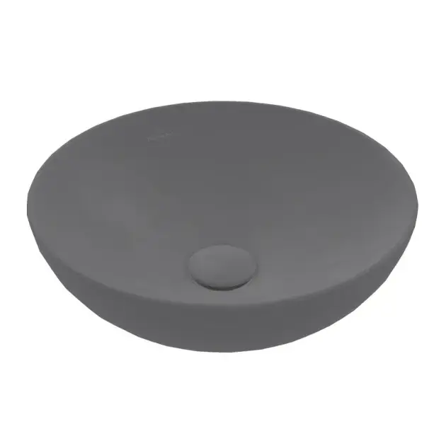 Villeroy & Boch Loop&Friends - Mosdókagyló pultra, átmérő 380 mm, túlfolyó nélkül, CeramicPlus, grafit 4A4501i4 Árengedmény