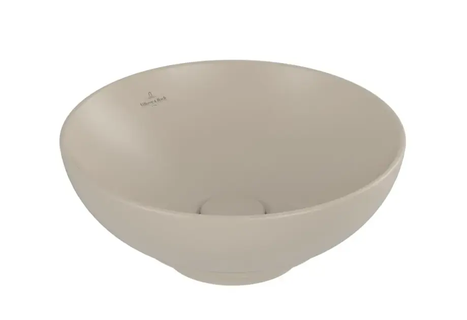 Villeroy & Boch Loop&Friends - Pultra szerelhető mosdókagyló, átmérő 380 mm, túlfolyóval, CeramicPlus, Mandula 4A4500AM Biztonságos vásárlás