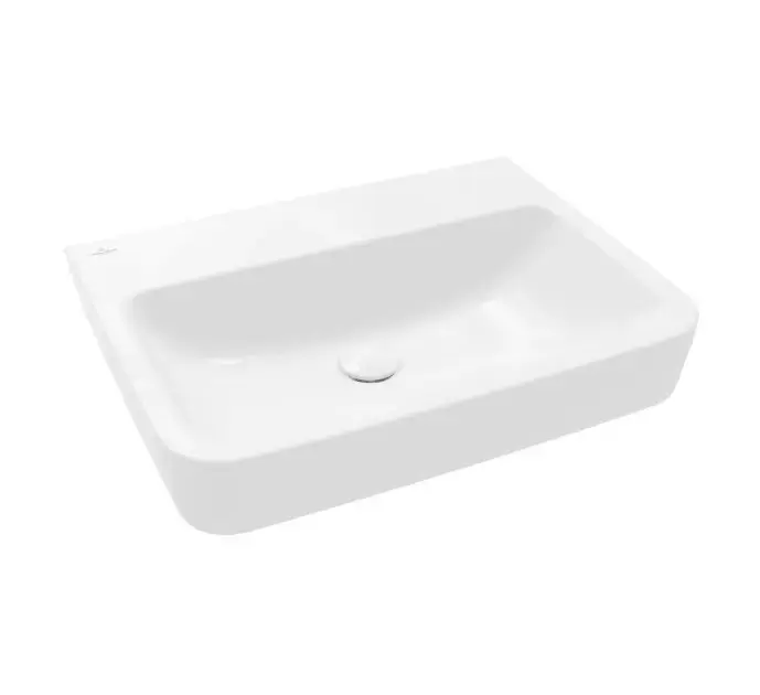 Expressz kézbesítés Villeroy & Boch O.novo - Pultra szerelhető mosdókagyló, 600x460 mm, túlfolyó nélkül, keverőnyílás nélkül, AntiBac, CeramicPlus, alpesi fehér 4A416FT2