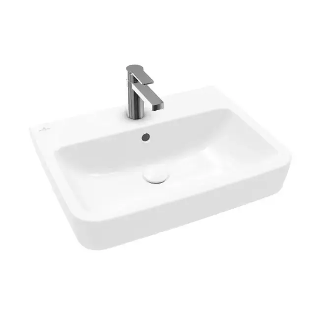 Különleges ajánlat Villeroy & Boch O.novo - Mosdókagyló pultra, 600x460 mm, túlfolyóval, keverőnyílással, CeramicPlus, alpesi fehér 4A416GR1