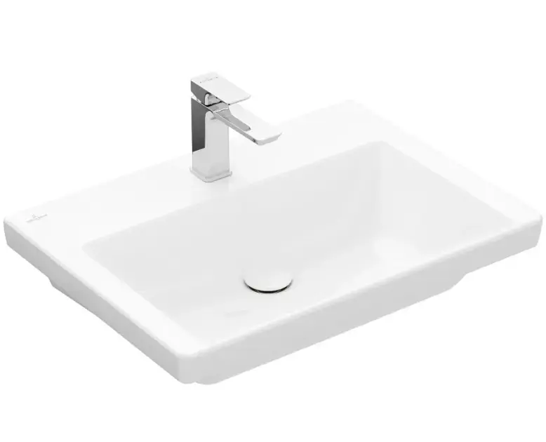 Villeroy & Boch Subway 3.0 - Mosdókagyló 650x470 mm, túlfolyó nélkül, keverőnyílással, CeramicPlus, Stone White 4A7066RW Vedd meg online