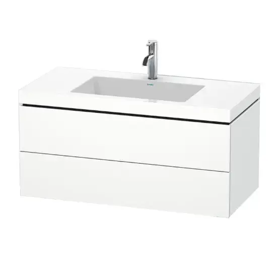 Duravit L-Cube - Szekrény mosdókagylóval 500x1000x480 mm, 2 fiókos, fehér matt LC6928O1818 Exkluzív ajánlat