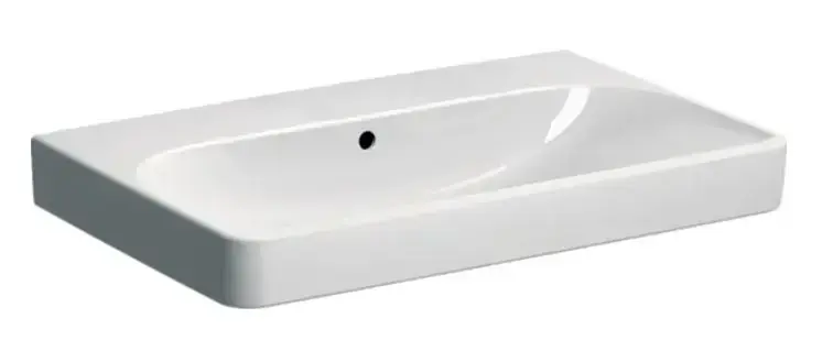 Korlátozott ajánlat Geberit Smyle Square - Mosdókagyló 750x480x165 mm, túlfolyóval, csapfurat nélkül, fehér színű 500.249.00.2