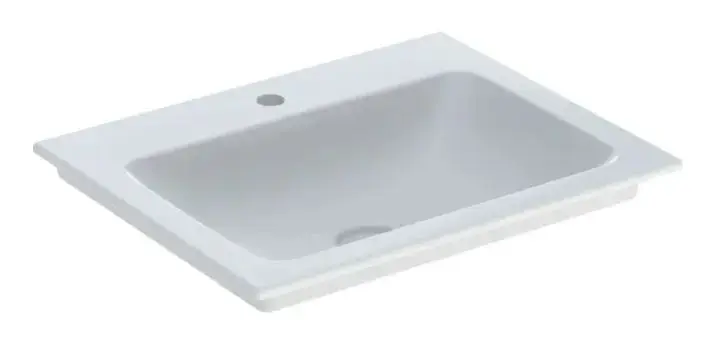 Csak ma Geberit ONE - Bútor mosdókagyló 600x480x140 mm, túlfolyó nélkül, csaptelepfurattal, KeraTect, fehér 505.010.01.1