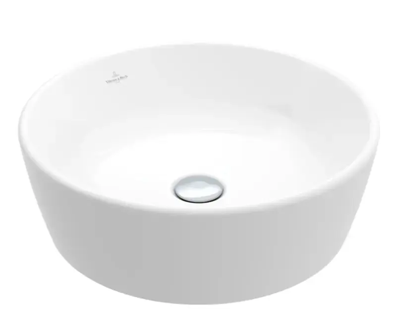 Villeroy & Boch Architectura - Mosdókagyló pultra, átmérő 450 mm, túlfolyóval, CeramicPlus, alpesi fehér 5A2545R1 Biztonságos fizetés