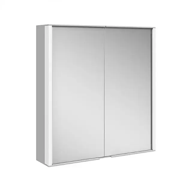 Keuco Royal Match - Tükrös szekrény LED világítással, 650x700x160 mm, ezüst eloxálva 12801171311 Biztonságos fizetés