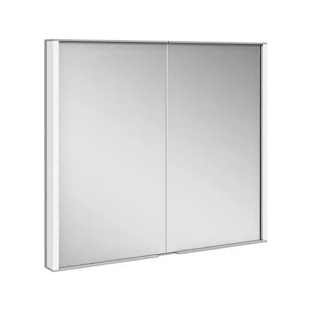 Különleges ajánlat Keuco Royal Match - Tükrös szekrény LED világítással, beépíthető, 800x700x149 mm, ezüst eloxálva 12812171311