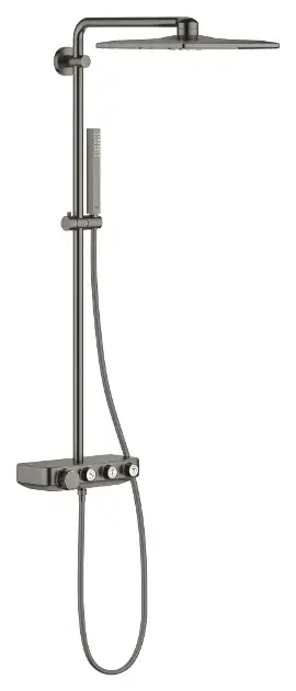 Grohe Euphoria SmartControl - Cube 310 Duo zuhanykészlet termosztáttal, 2 fúvókával, szálcsiszolt kemény grafit 26508AL0 Biztonságos fizetés