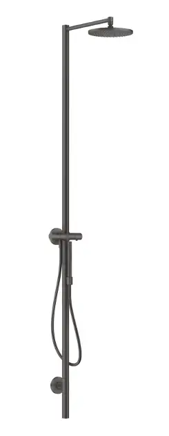 Axor Starck - Zuhanyszett termosztáttal, 24 cm átmérőjű, 1 fúvókával, szálcsiszolt fekete króm 12672340 Expressz szállítás