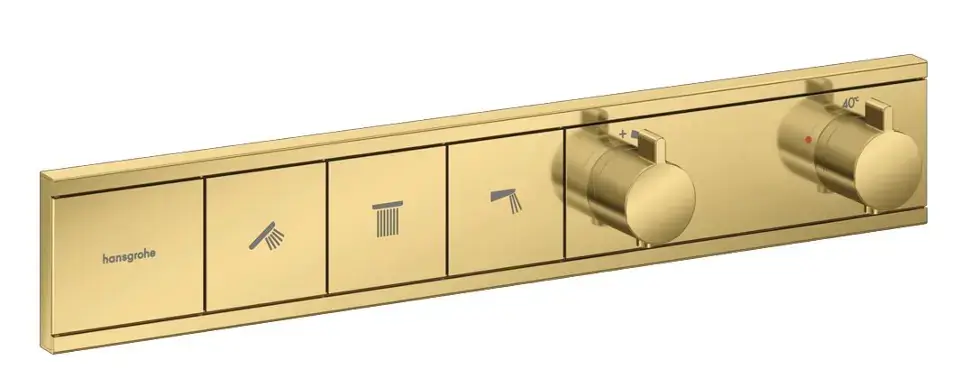 Újdonság Hansgrohe RainSelect - Termosztatikus keverő 3 készülékhez, arany színű 15381990