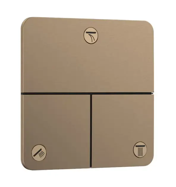 Hansgrohe ShowerSelect Comfort - Rejtett szelep, 3 készülékhez, csiszolt bronz színben 15587140 Vásárlói kedvenc