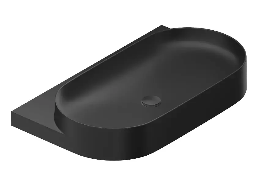 Nézd meg most Ravak Yard - Mosdókagyló 805x500 mm, túlfolyó nélkül, csapfurat nélkül, matt fekete színű XJX0D080000