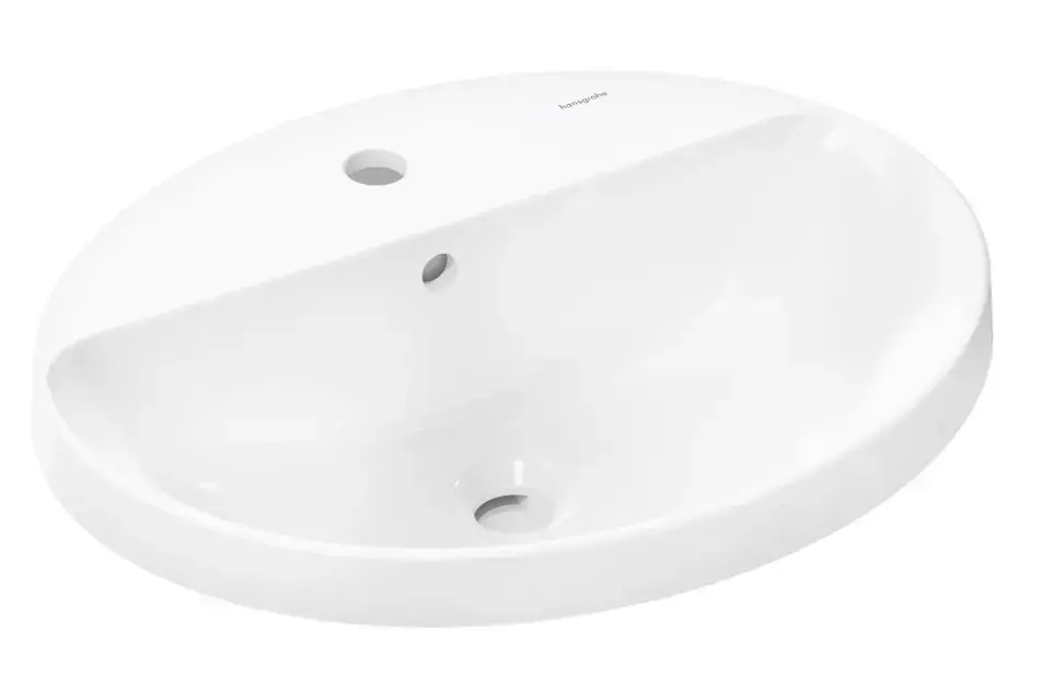 Akciós ár Hansgrohe Xuniva D - Mosdókagyló, 55x45 cm, túlfolyóval, csapfurattal, SmartClean, fehér színű 61060450