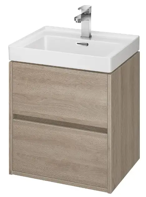 Cersanit Crea - Mosdószekrény, 53x49x40 cm, 2 fiók, tölgyfa S924-007 Expressz kézbesítés