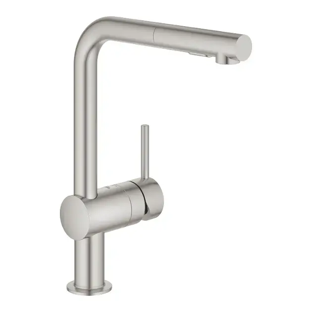 Azonnal elérhető Grohe Minta - Mosdókagyló keverő kihúzható zuhanyzóval, szuperacélból 30274DC0
